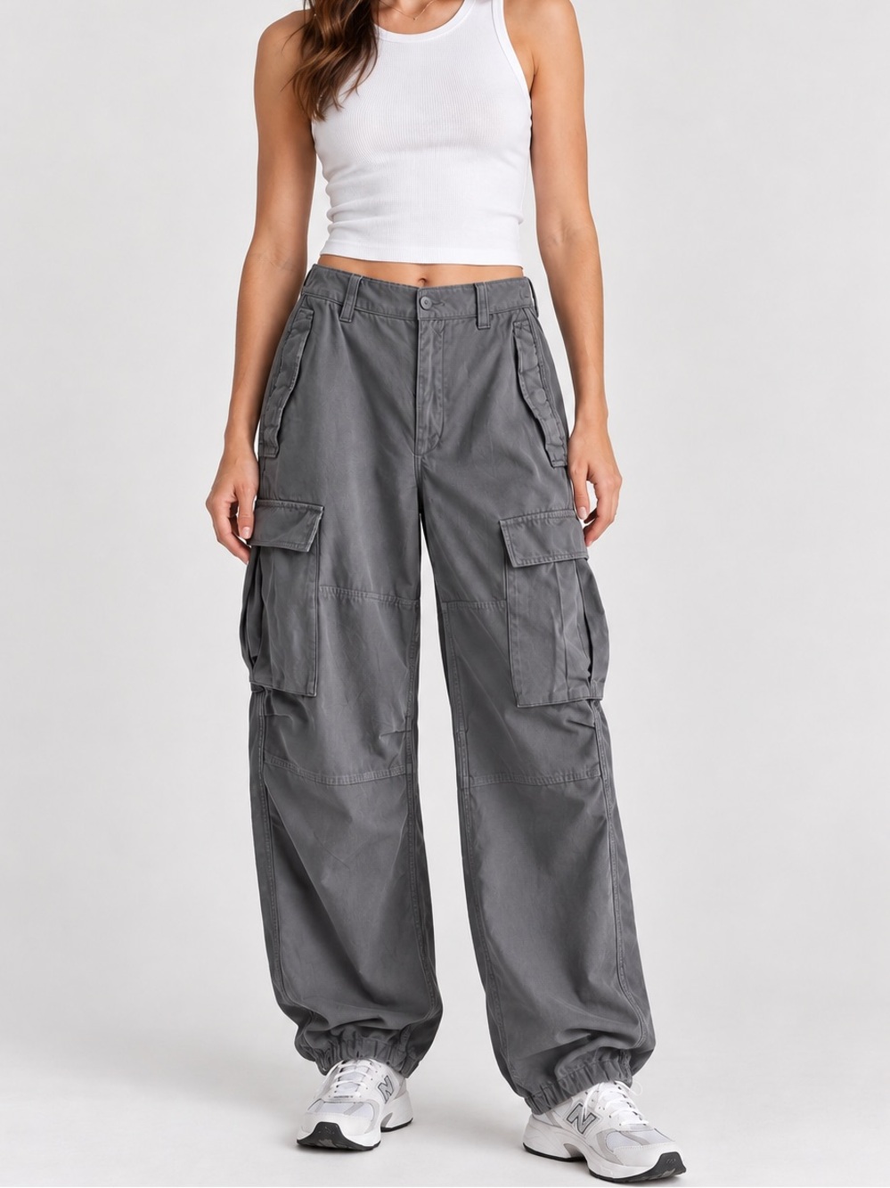Aritzia Tna Supply Cargo Utility Pants Gray Hiking Outdoor Gorpcore Size 6